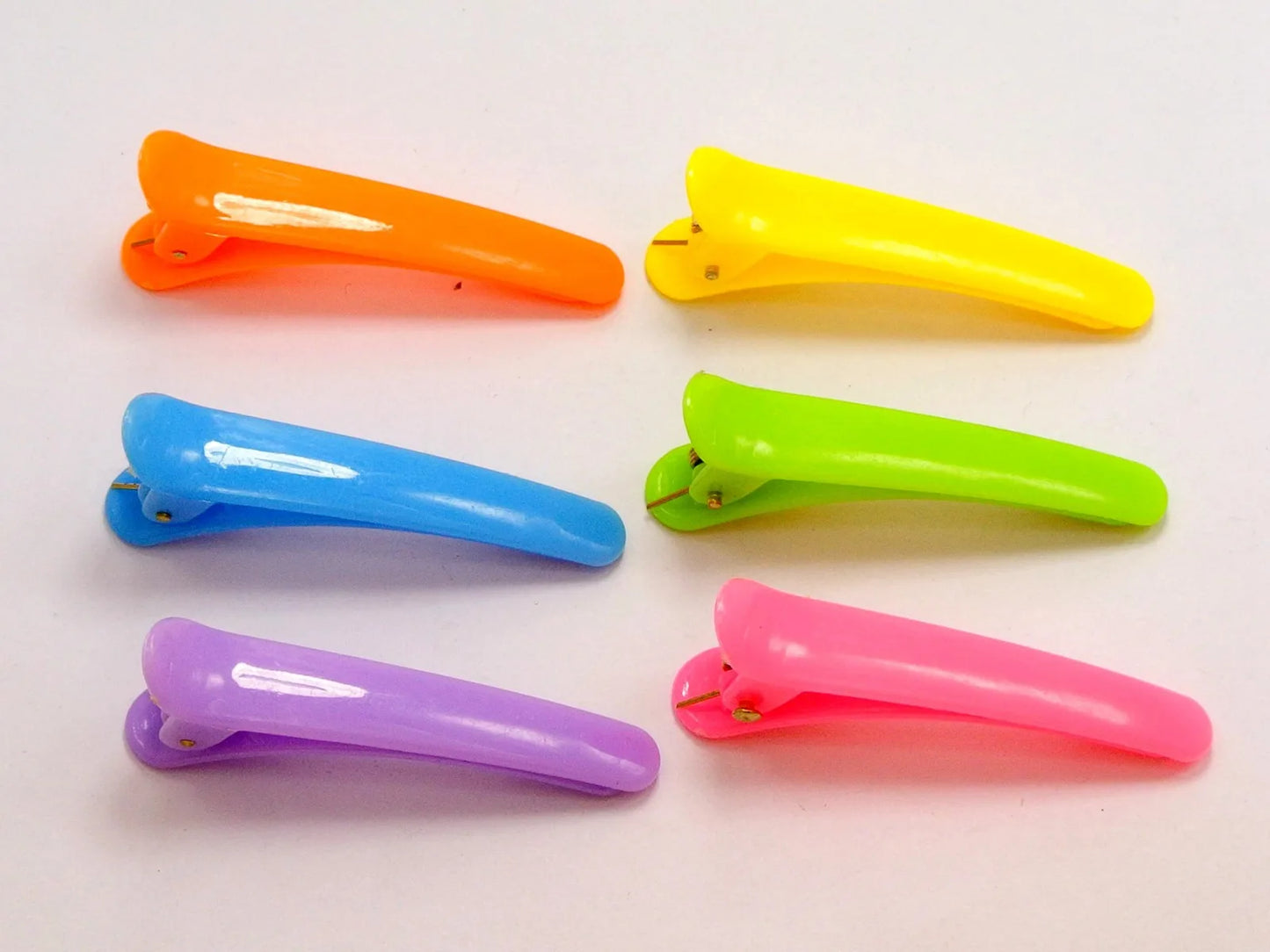 50 Mixed Bubblegum Color Plastic Prong Alligator Hair Clips Bows DIY 4.5CM