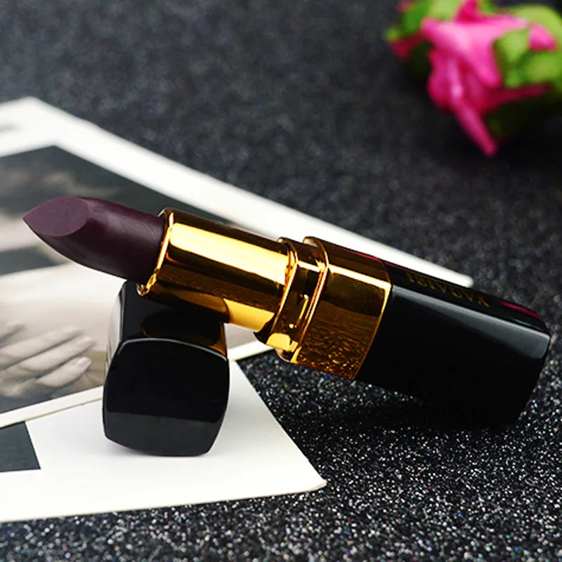 Rose extract black lipstick Sexy Red Lip Color changing Waterproof Makeup Long Lasting Matte Lipstick Moisturizer lip balm 1Pcs