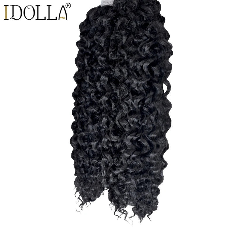 Synthetic Hair Weave 16inch 5Pieces/Lot Afro Kinky Curly Hair Bundles With Closure Synthetic Hair Extensions For Black Woman