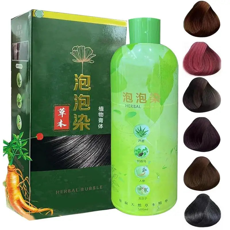 2024 NEW Shampoo 3 In 1 Black Hair Dye Coloring Shampoo Nourishes Long Lasting For Men Women Bubble Gray Hair Dye Shampoo 500ml