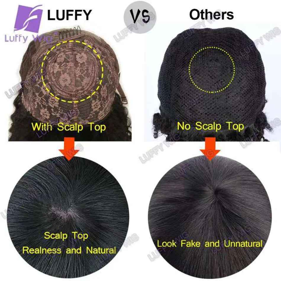 Short Curly Bob Wig With Bangs Brazilian Remy Human Hair Bouncy Curly Bang Wigs Glueles Full 200 Density For Black Women Luffy