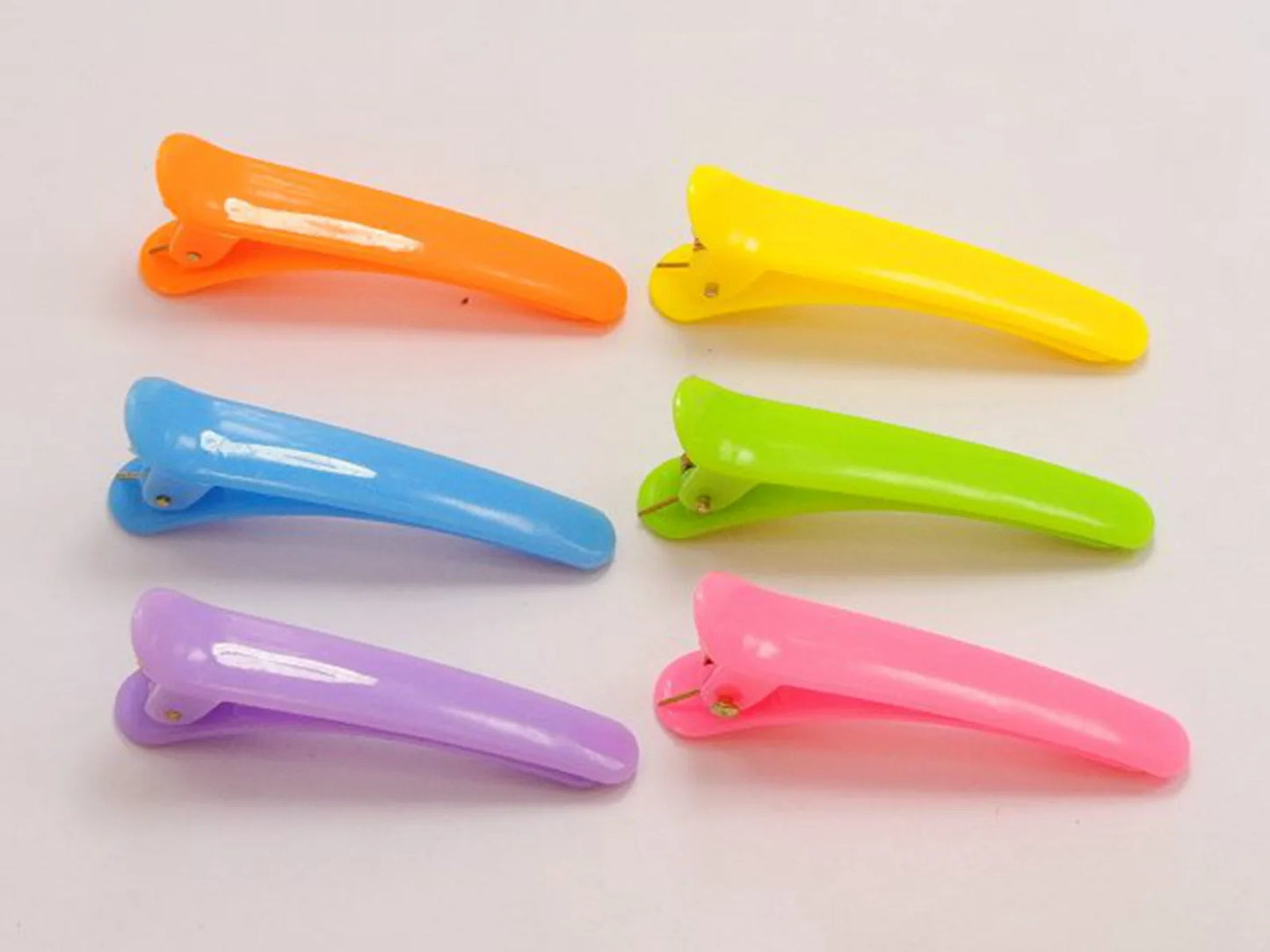 50 Mixed Bubblegum Color Plastic Prong Alligator Hair Clips Bows DIY 4.5CM