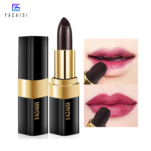 Rose extract black lipstick Sexy Red Lip Color changing Waterproof Makeup Long Lasting Matte Lipstick Moisturizer lip balm 1Pcs