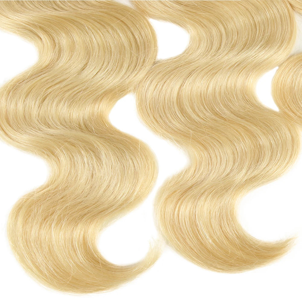 Sleek 613 Blonde Human Hair Bundles 26 Inch Body Wave Bundles Brazilian Hair Weaving Single Bundles Straight Hair Extensions