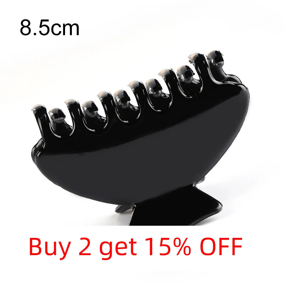 Fashion Headwear for Women Simple Plastic Black Hair Claw Clips Summer Crab for Hair Tins Hair Clamps for Washing Device Beauty