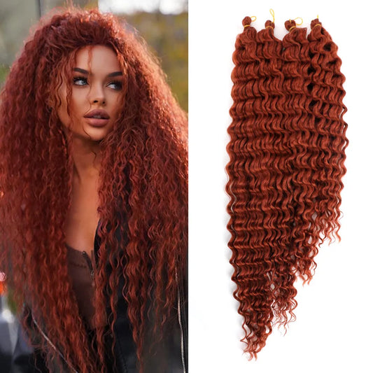 Dairess Long 4X Deep Wave Twist Crochet Hair Ariel Curl Hair Bundles Synthetic Afro Curls Braiding Hair Extensions For Women