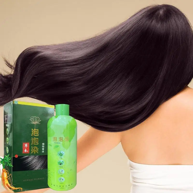 2024 NEW Shampoo 3 In 1 Black Hair Dye Coloring Shampoo Nourishes Long Lasting For Men Women Bubble Gray Hair Dye Shampoo 500ml