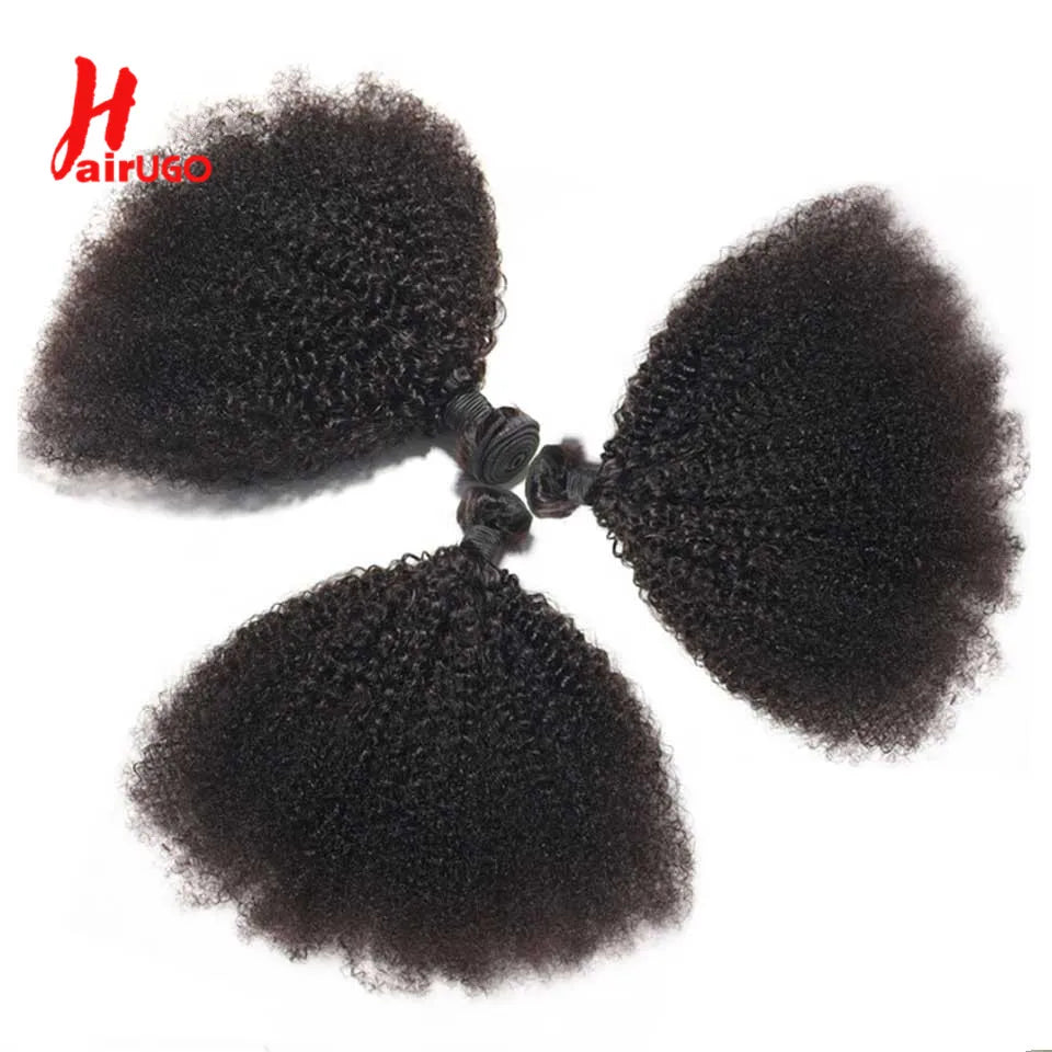 Afro Kinky Curly Bundles Brazilian 1/3 Afro Kinky Human Hair Bundles Deal 8-28" Hair Extensions Curly Human Hair Weave For Women