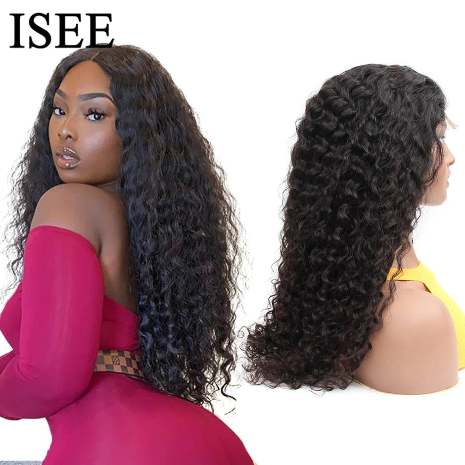 Water Wave Lace Closure Wig Human Hair Wigs ISEE HAIR 13X4 Lace Front Wigs For Women Human Hair Mongolian Water Wave Lace Wigs