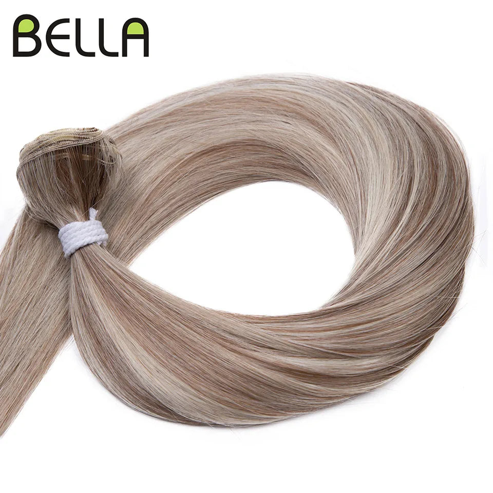 Bella 26 inch Yaki Straight Hair Extensions Salon Synthetic Hair Bundles High Temperature Fiber Ombre Blonde Hair Free Shipping