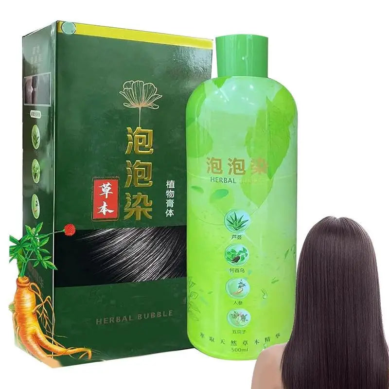 2024 NEW Shampoo 3 In 1 Black Hair Dye Coloring Shampoo Nourishes Long Lasting For Men Women Bubble Gray Hair Dye Shampoo 500ml