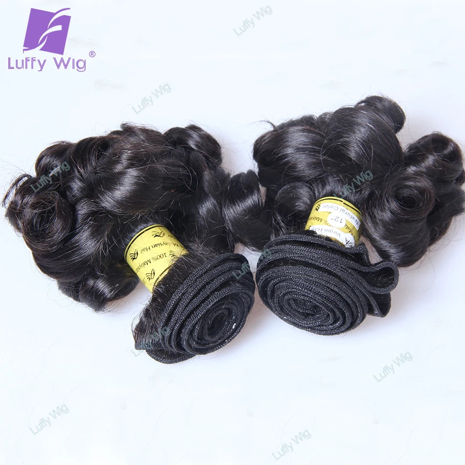 Double Drawn Aunty Funmi Hair Bundles Brazilian Remy Hair Bouncy Curly Weave Weft Human Hair Extensions For Black Women Luffy