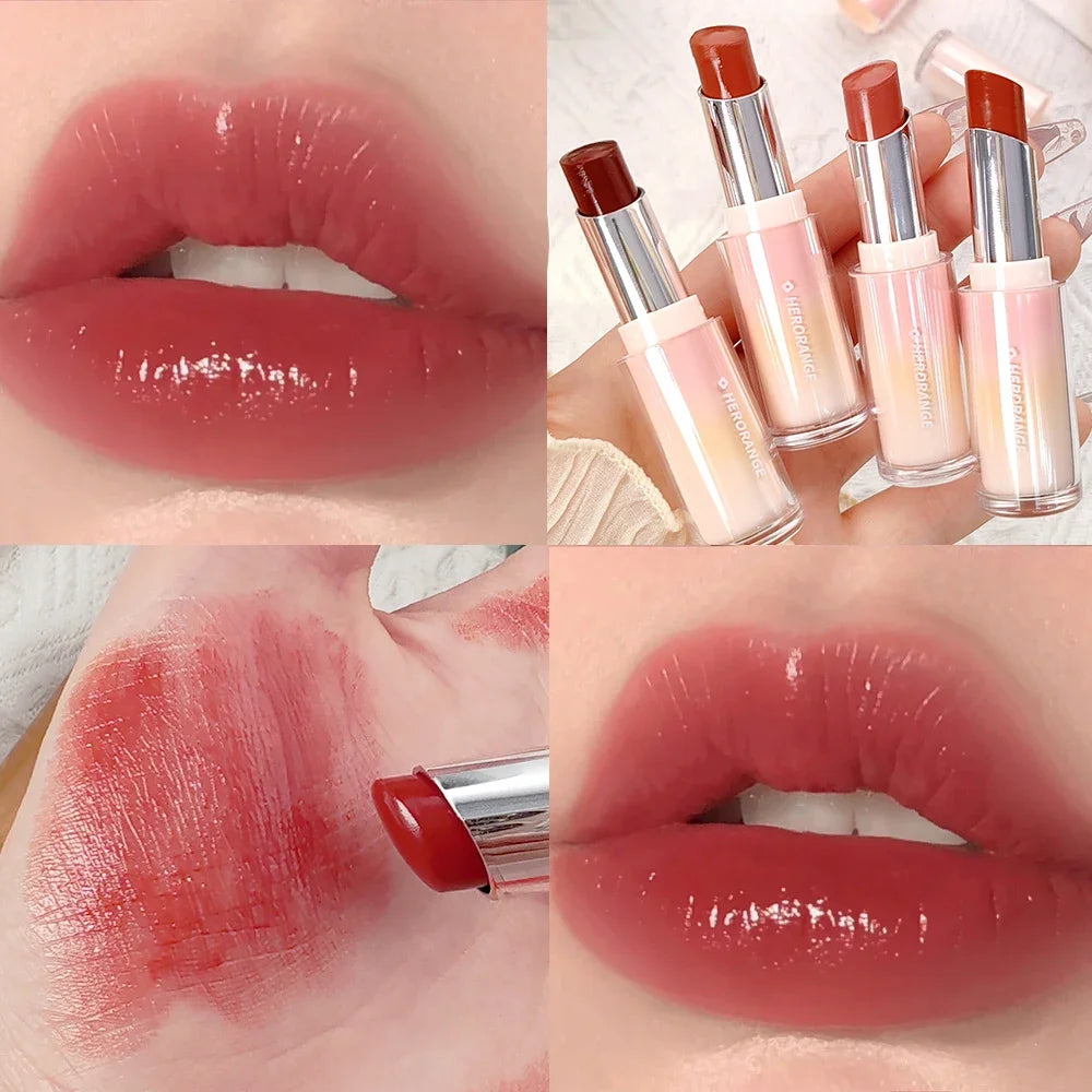 8 Colors Jelly Lip Glaze Mirror Water Lipstick Long Lasting Moisturising Lipstick Pen Waterproof Non-stick Cup Korean Cosmetics