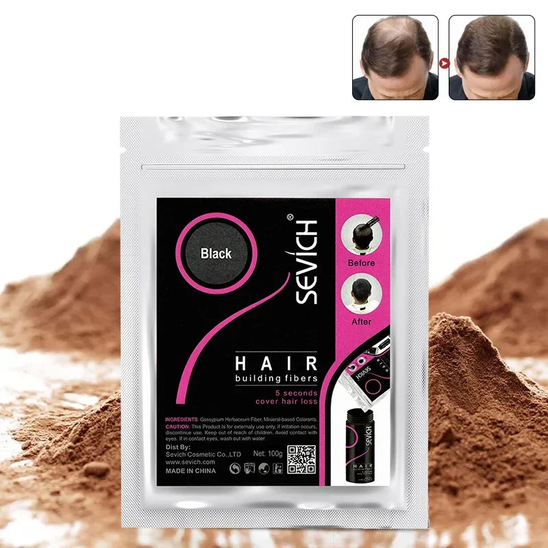 25g Hair Fibers 10 Color Keratin Hair Building Fiber Powder Instant Hair Growth Fiber Refill Hairs Care Product Usma Grass 헤어파우더