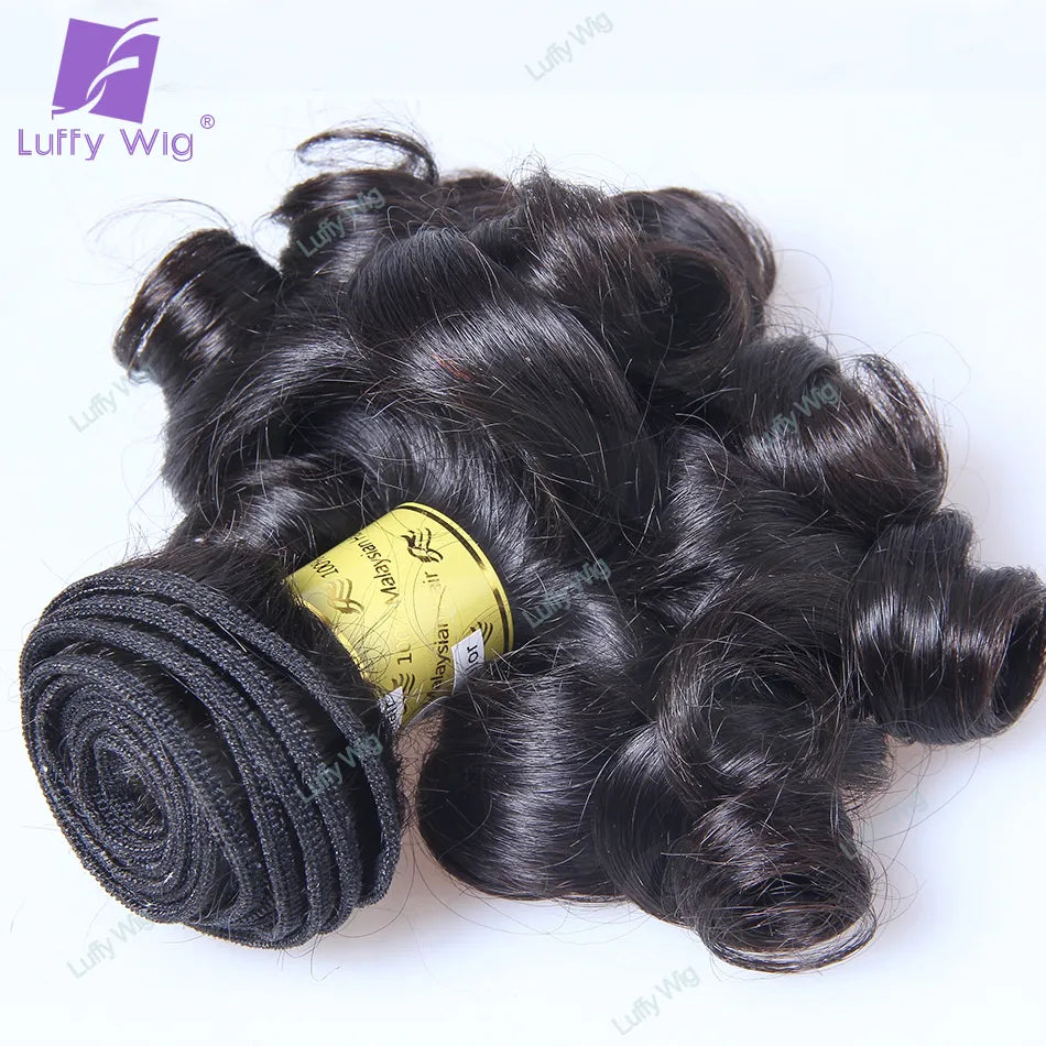 Double Drawn Aunty Funmi Hair Bundles Brazilian Remy Hair Bouncy Curly Weave Weft Human Hair Extensions For Black Women Luffy