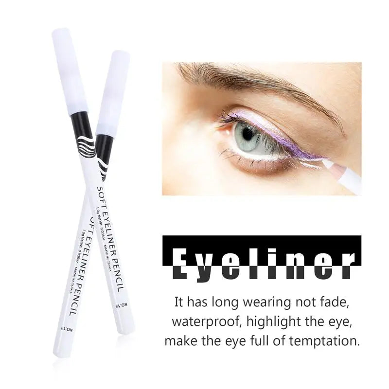 12pcs Soft Eyeliner Pencil Highlighter Eyeliner Pen Eyeshadow Pencil White Eyeliner Pencil Makeup Pen