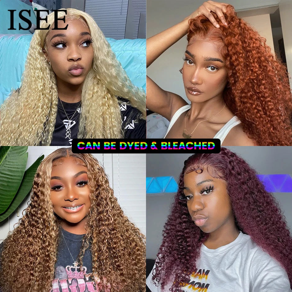 ISEE HAIR Brazilian Kinky Curly Hair Remy Human Hair Weave Bundles Natural Color Can Order 1/3/4 Bundles Curly Hair Extensions