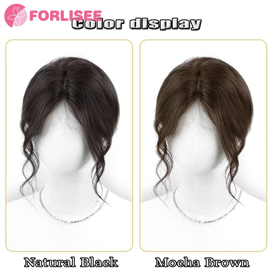 FORLISEE Liu Hai Wig Women's Natural Forehead Sense Of Atmosphere Dragon Beard Liu Hai Imitation Human Hair Fluffy Wig Piece