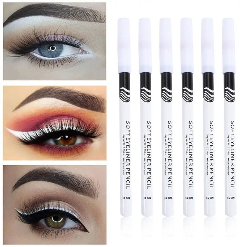 12pcs Soft Eyeliner Pencil Highlighter Eyeliner Pen Eyeshadow Pencil White Eyeliner Pencil Makeup Pen