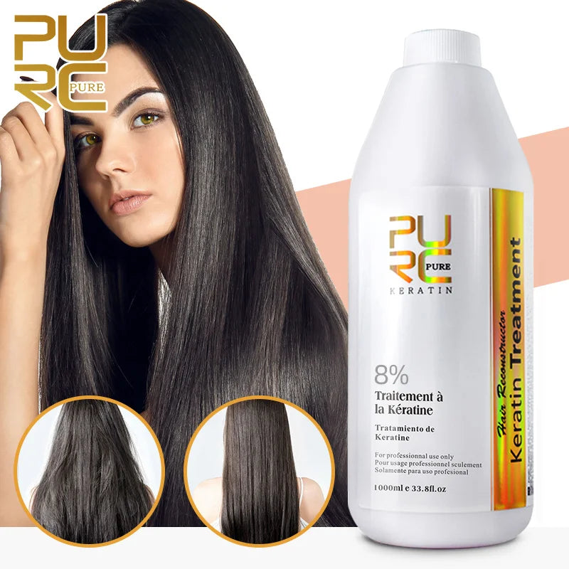 PURC Brazilian Keratin Hair Treatment Formalin Pure Keratin Straightening Smoothing for Hair Hot Sale Free Shipping 1000ml 11.11