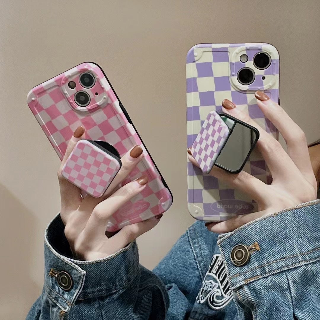 Gentle Color Checkerboard Silicone Phone Case