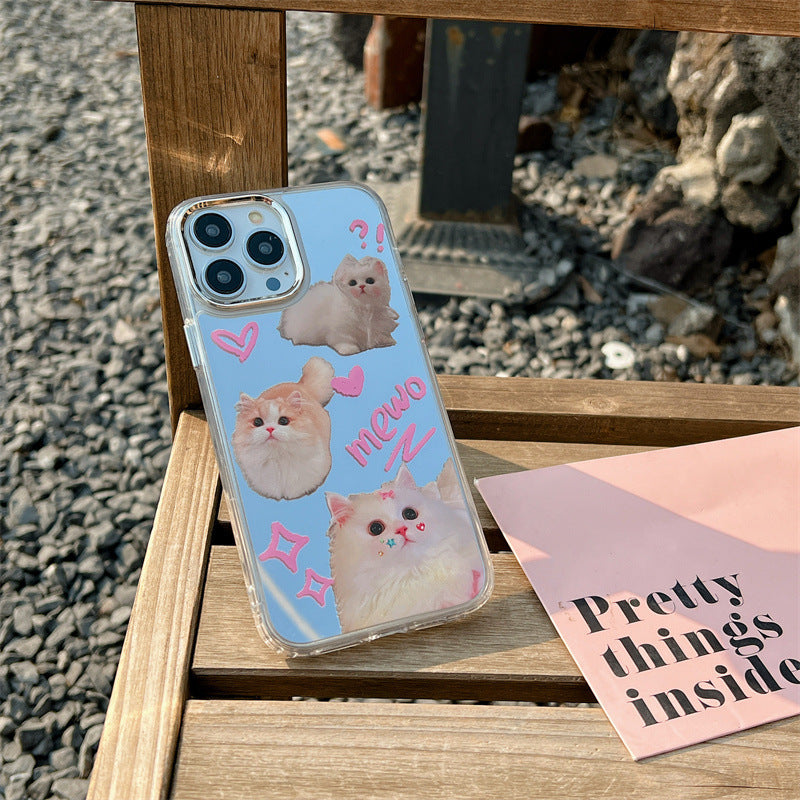 Electroplated Mirror Faced Kitten Phone Case